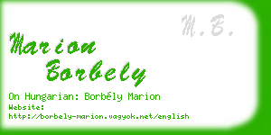 marion borbely business card