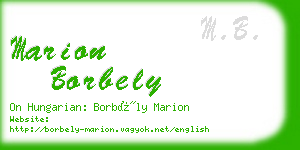 marion borbely business card